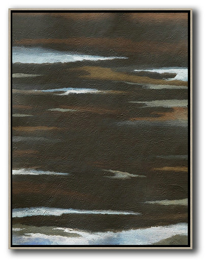 Extra Large Textured Painting On Canvas,Oversized Abstract Landscape Painting,Large Canvas Art,Black,White,Brown.etc